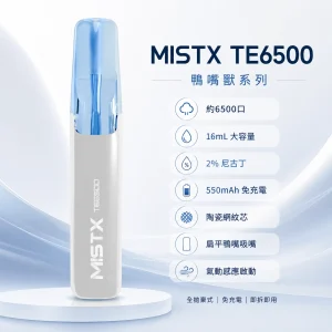 MISTX TE6500 拋棄式｜6500口 16ml 陶瓷網紋芯 免充電